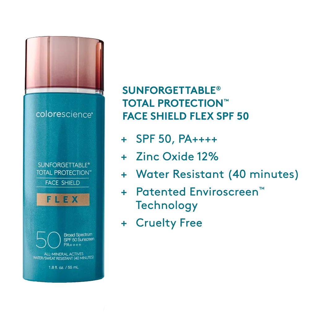 Sunforgettable®Total Protection™ Face Shield Flex SPF 50 de la marca Colorscience: Componentes